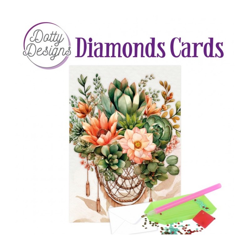 Carte Broderie Diamant - Vase de fleurs - DDDC1190
