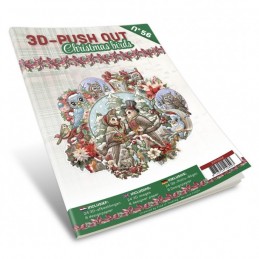 Carte 3D livre A4 prédécoupé N°56 - Oiseaux à Noël - 24 images + papiers