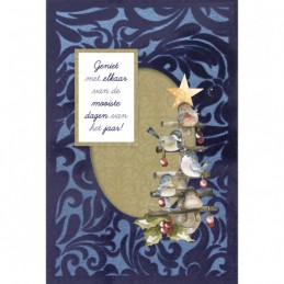 Cartes 3D Velours A6 prédécoupé N°11 - La nature à Noël - 3 cartes + enveloppes