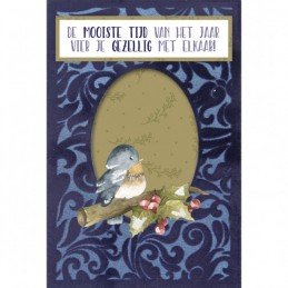 Cartes 3D Velours A6 prédécoupé N°11 - La nature à Noël - 3 cartes + enveloppes