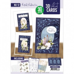 Cartes 3D Velours A6 prédécoupé N°12 - Le meilleur Noël - 3 cartes + enveloppes