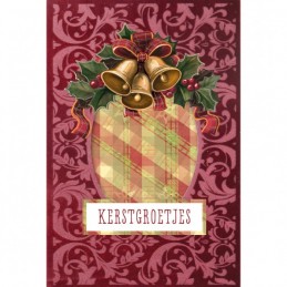 Cartes 3D Velours A6 prédécoupé N°13 - Cloches de Noël - 3 cartes + enveloppes