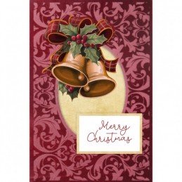 Cartes 3D Velours A6 prédécoupé N°13 - Cloches de Noël - 3 cartes + enveloppes