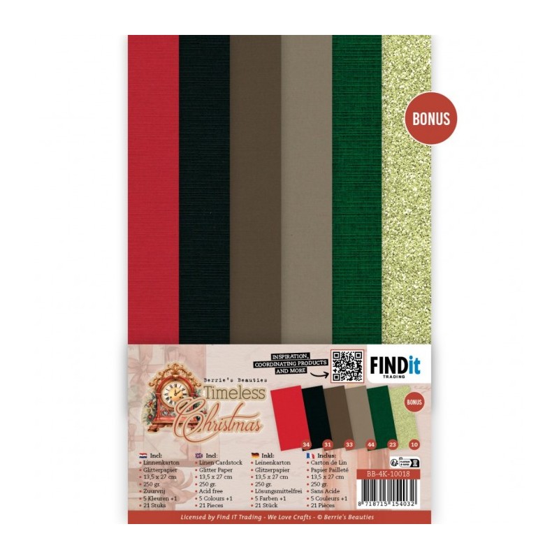 Set 21 cartes 13.5x27cm - Noël intemporel - BB-4K-10018 Set 21 cartes 13.5x27cm - Noël intemporel - BB-4K-10018