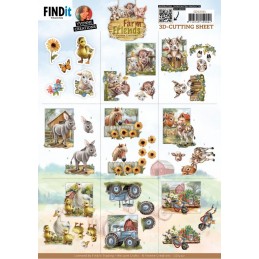 Carte 3D à découper - CD12331 - Animaux de la ferme - Mini images