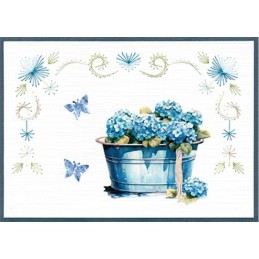 Carte 3D à découper - CD12350 - Prairies bleues - Hortensias