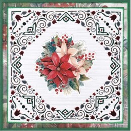 Carte 3D à découper - CD12361 - Noël floral - Poinsettias