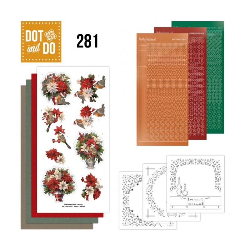 Dot and do 281 - kit Carte 3D - Noël floral Dot and do 281 - kit Carte 3D - Noël floral