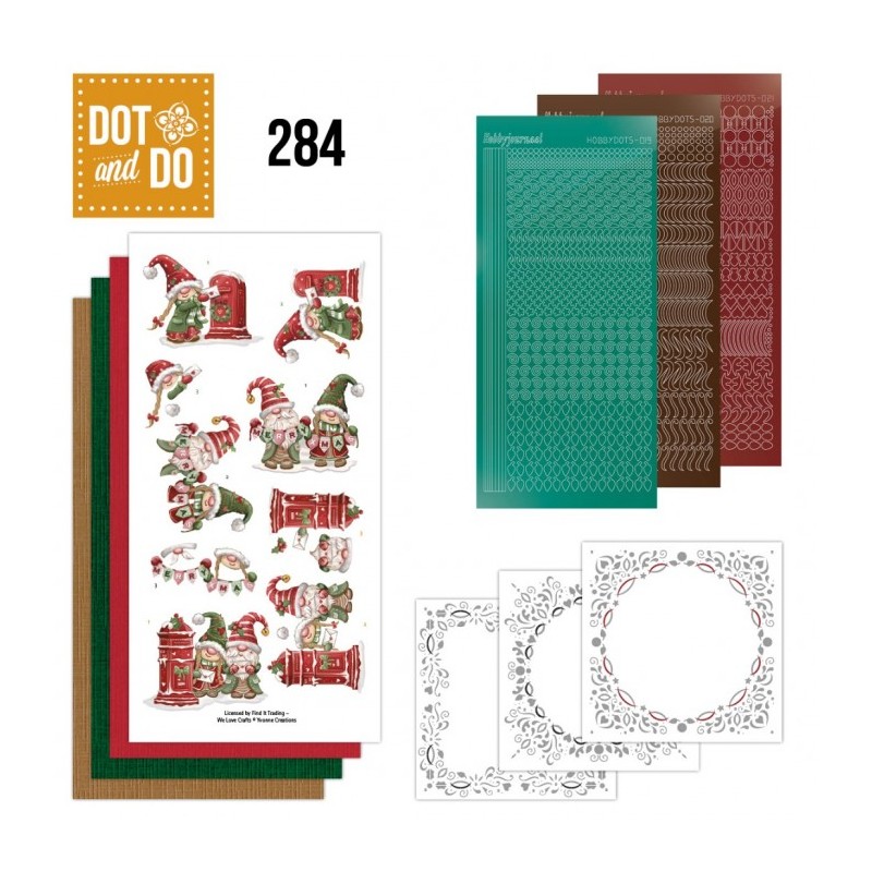 Dot and do 284 - kit Carte 3D - Gnomes à Noël