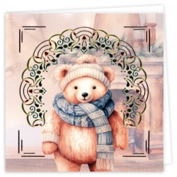 Kit cartes imprimées Hobbydots N°28 - Ourson à Noël
