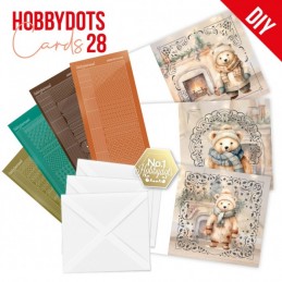 Kit cartes imprimées Hobbydots N°28 - Ourson à Noël