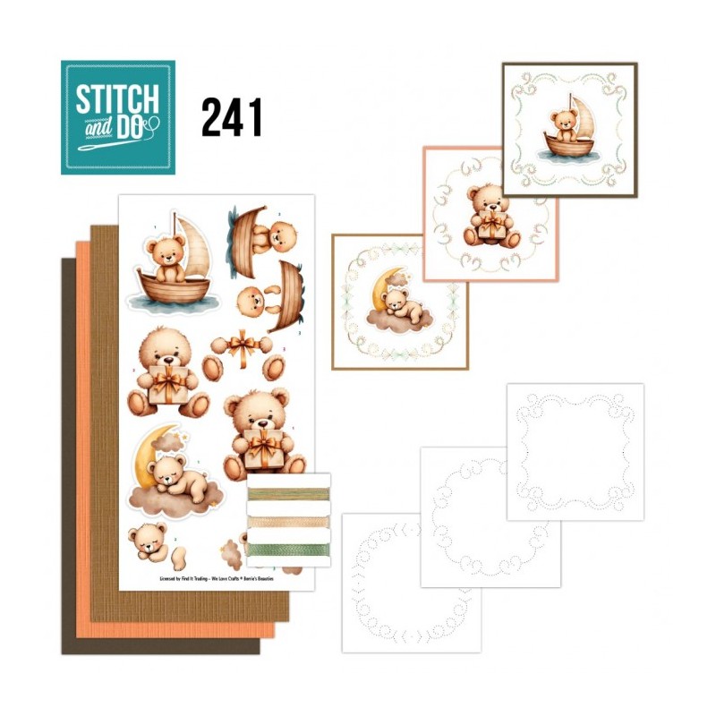 Stitch and do 241 - kit Carte 3D broderie - Teddy Stitch and do 241 - kit Carte 3D broderie - Teddy