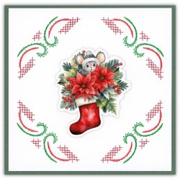 Stitch and do 242 - kit Carte 3D broderie - Noël floral