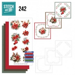 Stitch and do 242 - kit Carte 3D broderie - Noël floral