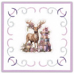 Stitch and do 243 - kit Carte 3D broderie - Noël violet pastel