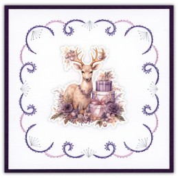 Stitch and do 243 - kit Carte 3D broderie - Noël violet pastel