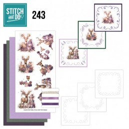 Stitch and do 243 - kit Carte 3D broderie - Noël violet pastel