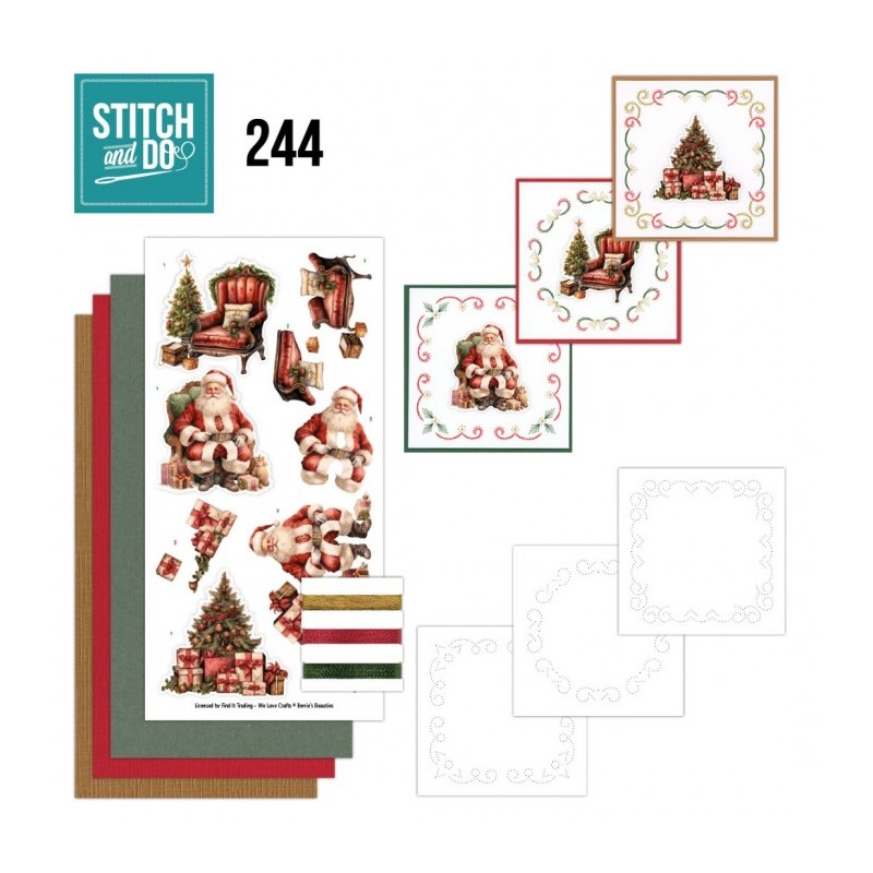 Stitch and do 244 - kit Carte 3D broderie - Noël intemporel Stitch and do 244 - kit Carte 3D broderie - Noël intemporel