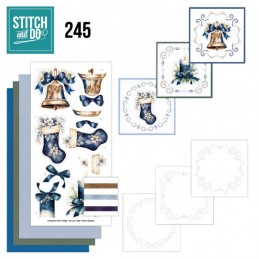 Stitch and do 245 - kit Carte 3D broderie - Noël en bleu