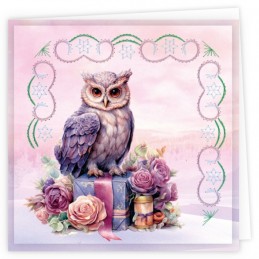 Kit de 3 Cartes à broder imprimées  - STDOPP017 - Noël en violet pastel