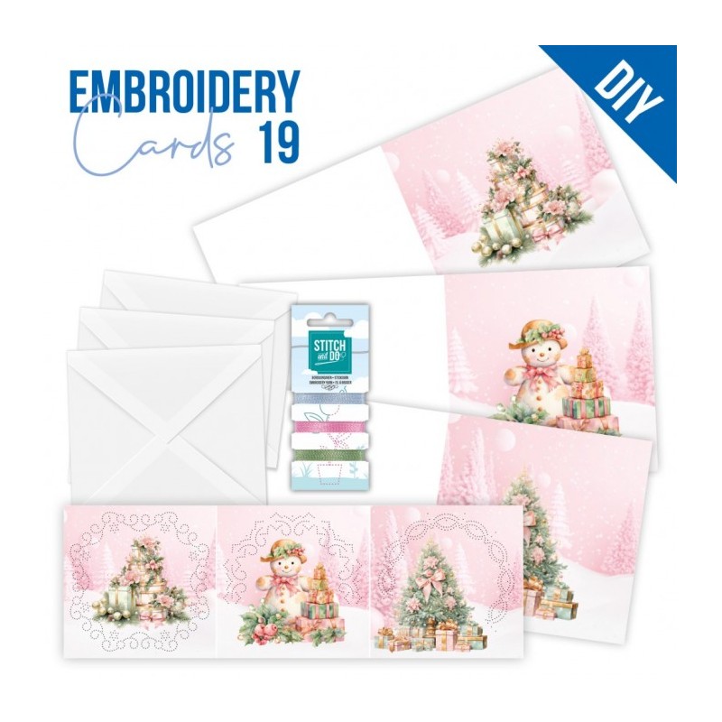 Kit de 3 Cartes à broder imprimées  - STDOPP019 - Noël sucré