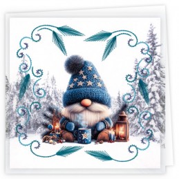 Kit de 3 Cartes à broder imprimées  - STDOPP020 - Gnomes à Noël