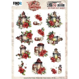 Carte 3D prédéc. - SB11039 - Noël floral - Lampes fleuries