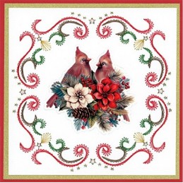 Carte 3D prédéc. - SB11040 - Noël floral - Poinsettias