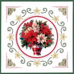 Carte 3D prédéc. - SB11040 - Noël floral - Poinsettias