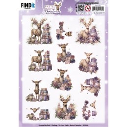 Carte 3D prédéc. - SB11042 - Noël violet pastel - Rennes