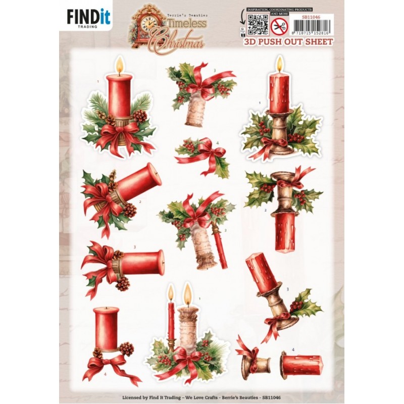 Carte 3D prédéc. - SB11046 - Noël intemporel - Bougies Carte 3D prédéc. - SB11046 - Noël intemporel - Bougies