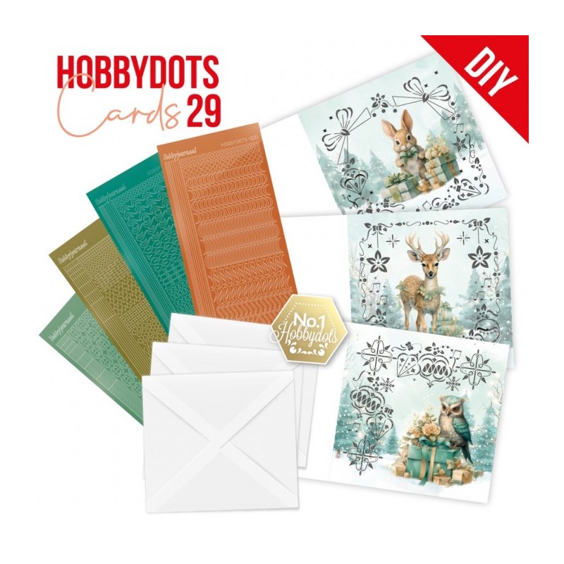 Kit cartes imprimées Hobbydots N°29 - Animaux et cadeaux