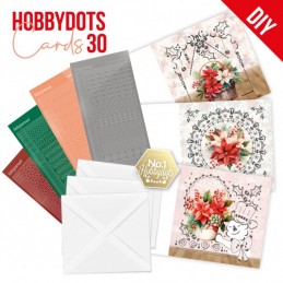 Kit cartes imprimées Hobbydots N°30 - Poinsettias