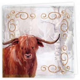 Kit de 3 Cartes à broder imprimées  - STDOPP022 - Vaches highlands