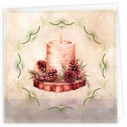Kit de 3 Cartes à broder imprimées  - STDOPP021 - Bougies de Noël