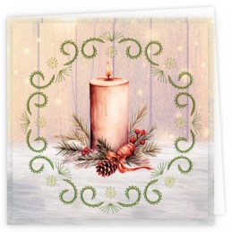 Kit de 3 Cartes à broder imprimées  - STDOPP021 - Bougies de Noël