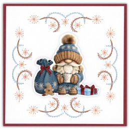 Stitch and do 247 - kit Carte 3D broderie - Gnomes à Noël