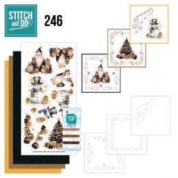 Stitch and do 246 - kit Carte 3D broderie - Noël doré