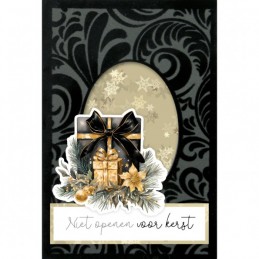 Cartes 3D Velours A6 prédécoupé N°16 - Noël doré - 3 cartes + enveloppes