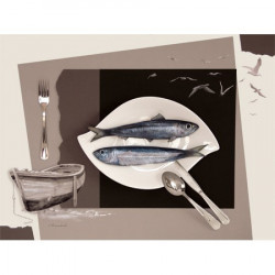Image pour tableaux 3D 30x40 cm Sardine sur assiette