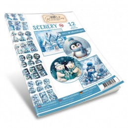 Livre Berries Beauties Scenery A4 prédécoupé N°12 - Hiver en bleu - 48 images + papiers