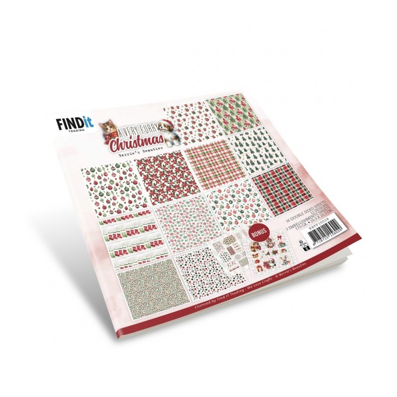 Bloc de papier - Noël des animaux - Papiers design 20.3x20.3 - BBPP10028 Bloc de papier - Noël des animaux - Papiers design 20.3x20.3 - BBPP10028
