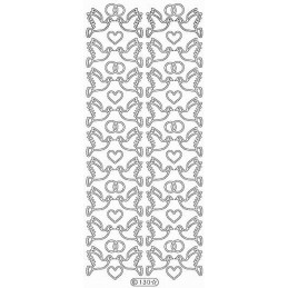 Stickers - 0130 - Colombe et coeur - or