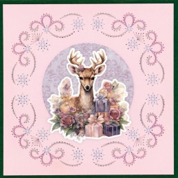 Kit Carte 3D à broder de couleur - Stitch and Do on Colour 037 - Noël violet pastel