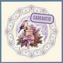 Kit Carte 3D à broder de couleur - Stitch and Do on Colour 037 - Noël violet pastel