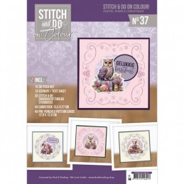 Kit Carte 3D à broder de couleur - Stitch and Do on Colour 037 - Noël violet pastel