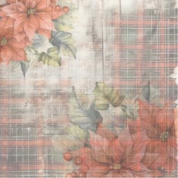 Bloc de papier - Yvonne Créations - Noël floral 20.3 x 20.3 cm - YCPP10082