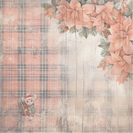 Bloc de papier - Yvonne Créations - Noël floral 20.3 x 20.3 cm - YCPP10082