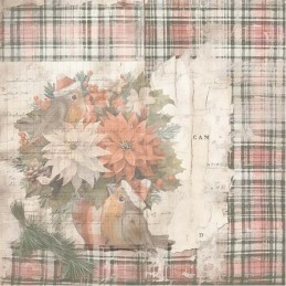 Bloc de papier - Yvonne Créations - Noël floral 20.3 x 20.3 cm - YCPP10082