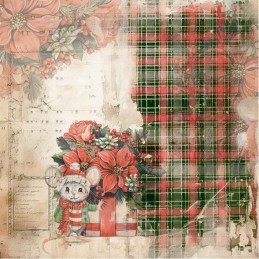 Bloc de papier - Yvonne Créations - Noël floral 20.3 x 20.3 cm - YCPP10082